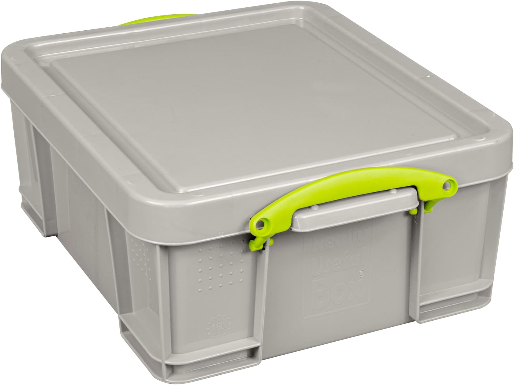Really Useful Plastic Storage Box 64 Litre Solid Black with Yellow