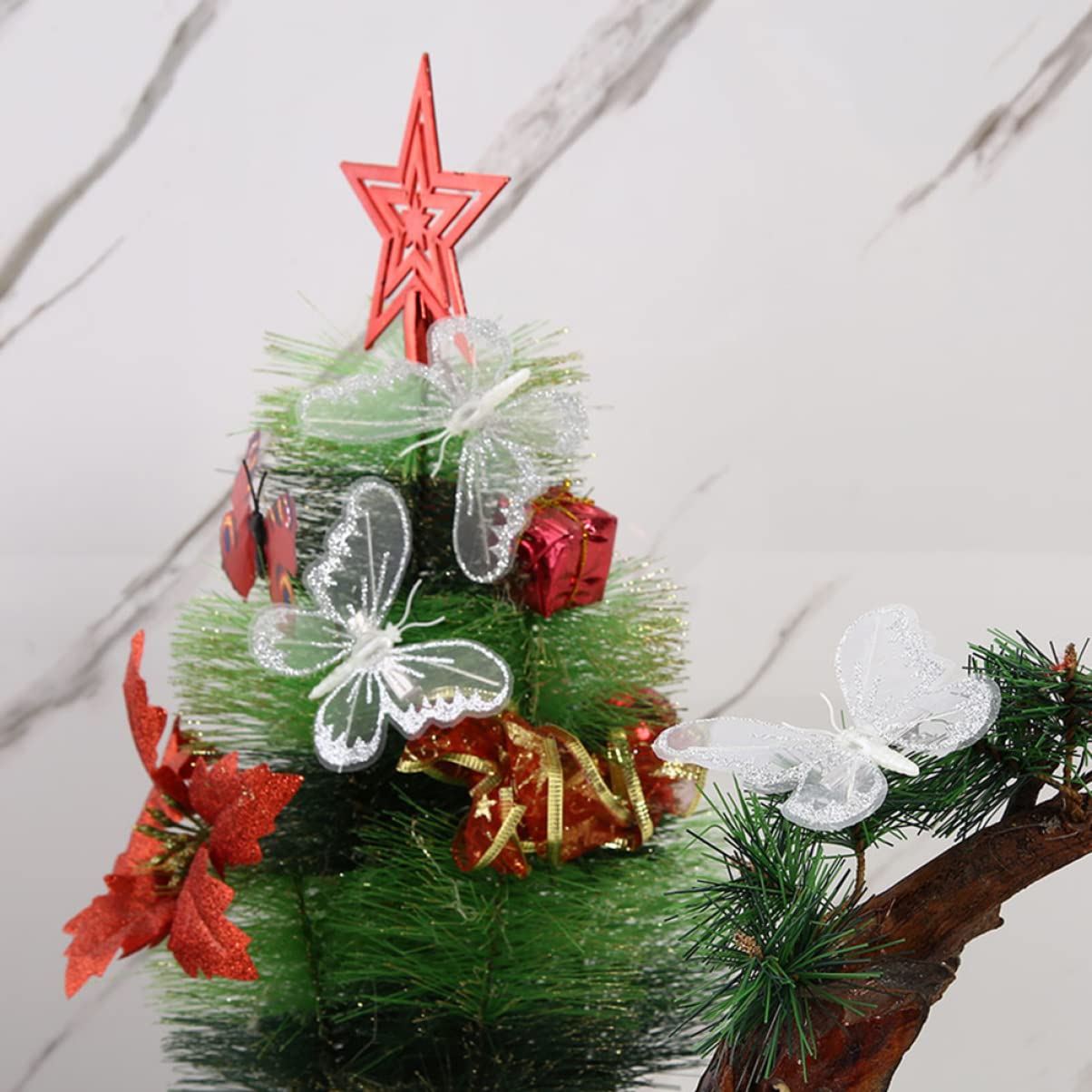 DOITOOL 5 Sätze Künstliche Schmetterlinge Mit Clip Dekoration Für Diy Bastelprojekte Große Stoffschmetterlinge Für Hochzeiten Geburtstage Weihnachten Und Mehr 12 Stück * 5