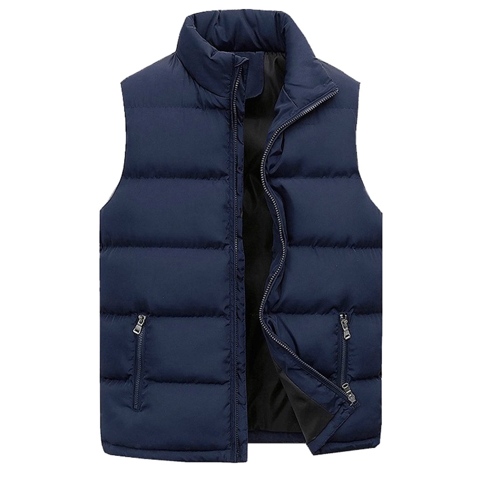 Chaleco de plumón para hombre de invierno casual forrado en algodón 4