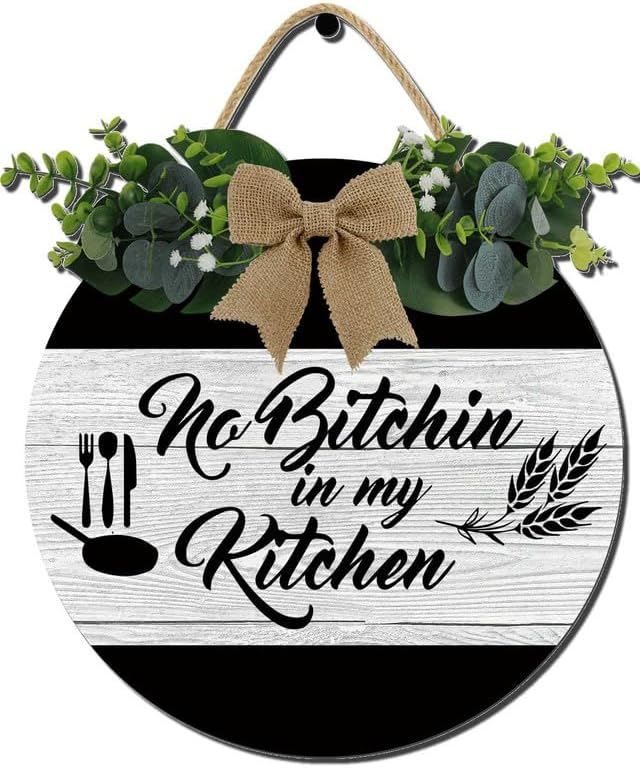 This Kitchen Is Seasoned With Love Vintage Farmhouse Wreath Door Decor - Kitchen Wall Decor