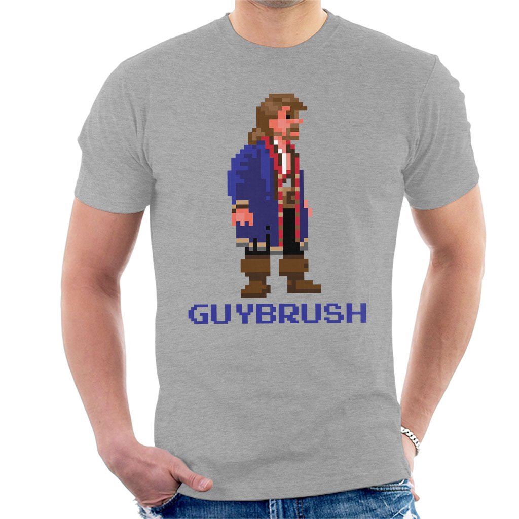 Cloud City 7 Men's Heather Grey Guybrush Threepwood Pixel Character Profile Monkey Island T-Shirt