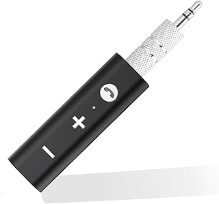 Mini Wireless Bluetooth Receiver, Bluetooth 5.0 Car Adapter & Bluetooth Aux Receiver with Clips Design 3.5mm Stereo Output for Home Audio/Car Audio Stereo System, Headphones, Handsfree Calls