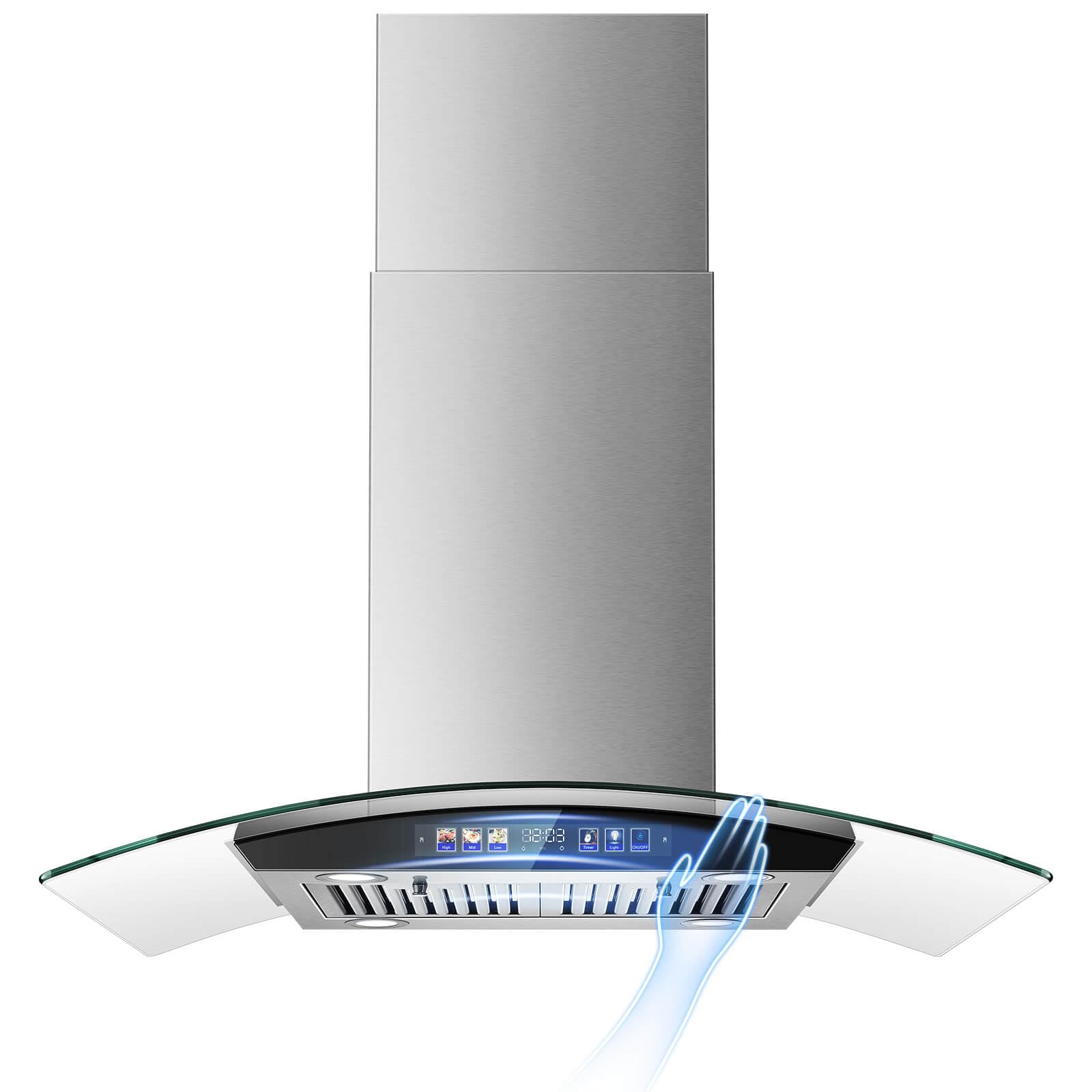 JOEAONZ Color Touch Island Range Hood