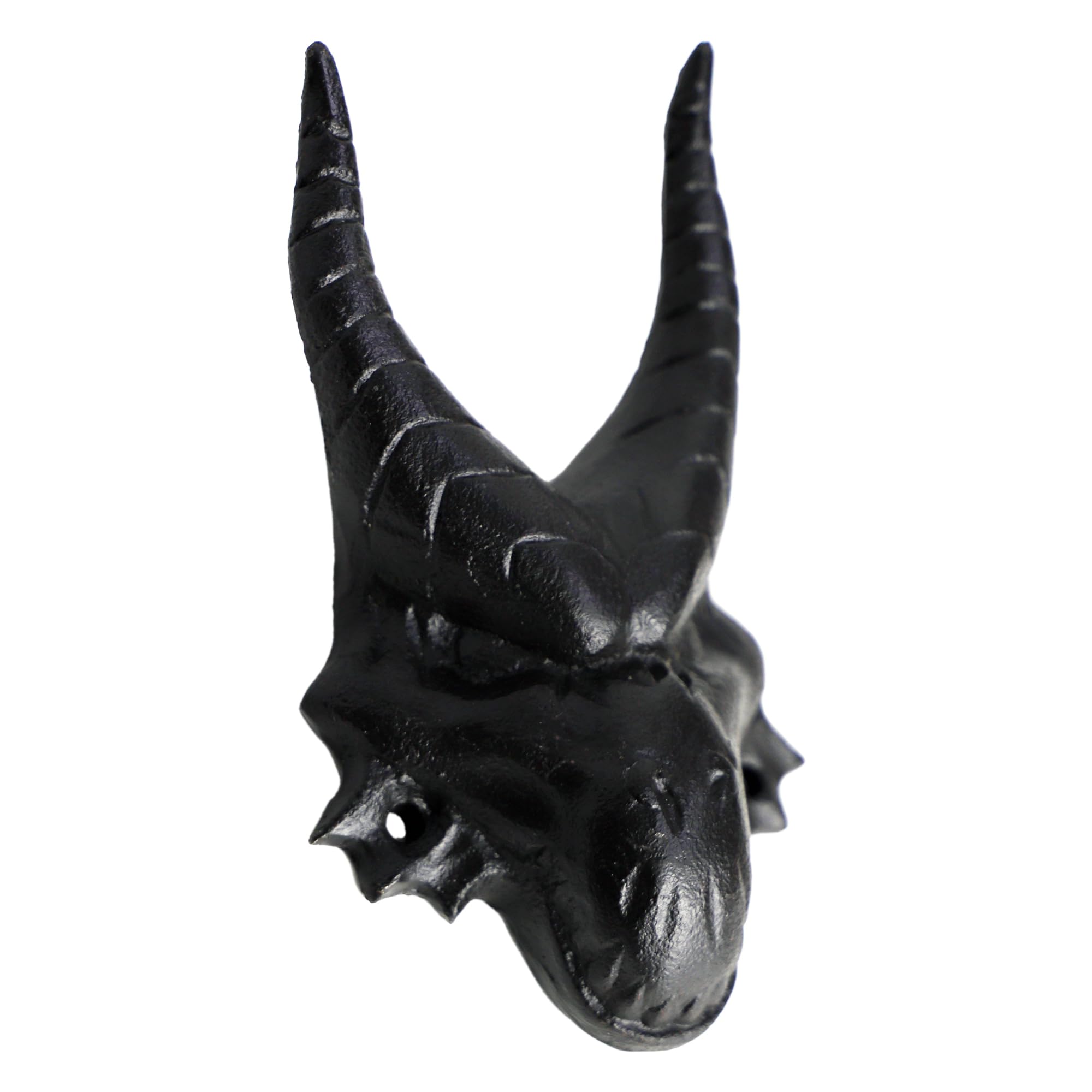 3GO 30GO Cast Iron Dragon Wall Hook-5" Dragon Head Decorative Hanger Heavy Duty Rustic Western Decor | Includes Screws and Anchors (R-B)