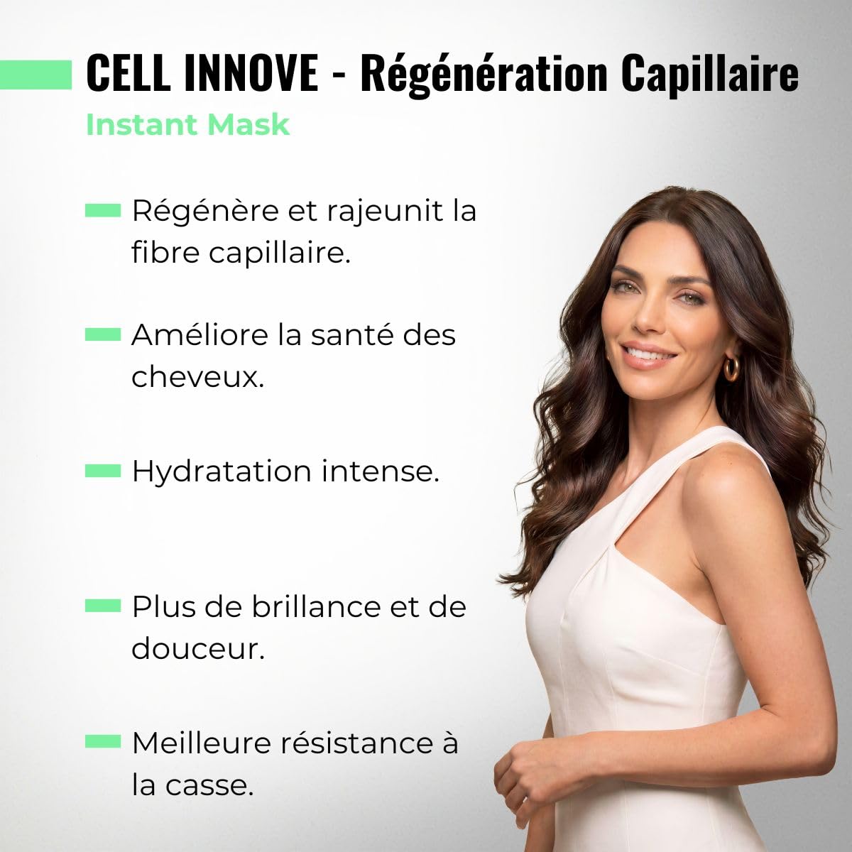 abril et nature - Cell Innove Masque Cheveux Professionnel - Après-shampooing pour Tous Types de Cheveux - Hydrate, Rajeunit et Régénère - Aux Cellules Souches Végétales - Apparence Saine - 1000 ml