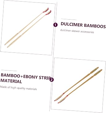 VICASKY 2pcs Yangqin Bamboo Yangqin Hammer Dulcimer Mallet Yangqin Jean Ebony Head for Yangqin Dulcimer Accessories Stretch Jeans Durable Dulcimer Bamboo Yueqin Ebony Bar
