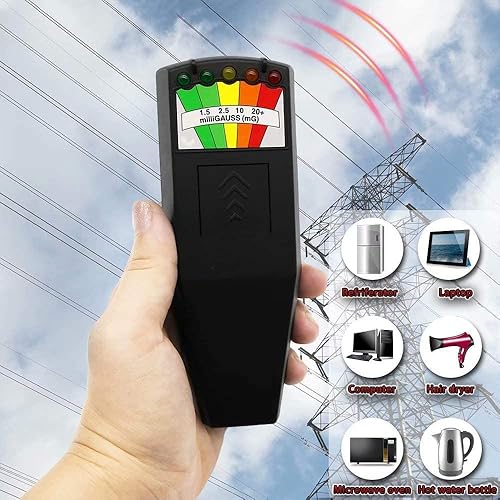 Miniatura 2 de Medidor Emf Caza de Fantasmas: Medidor Emf Detector de Radiación para EF RF MF - Detector Emf Portátil o Inspecciones Emf para Hogar y Oficina, Negro