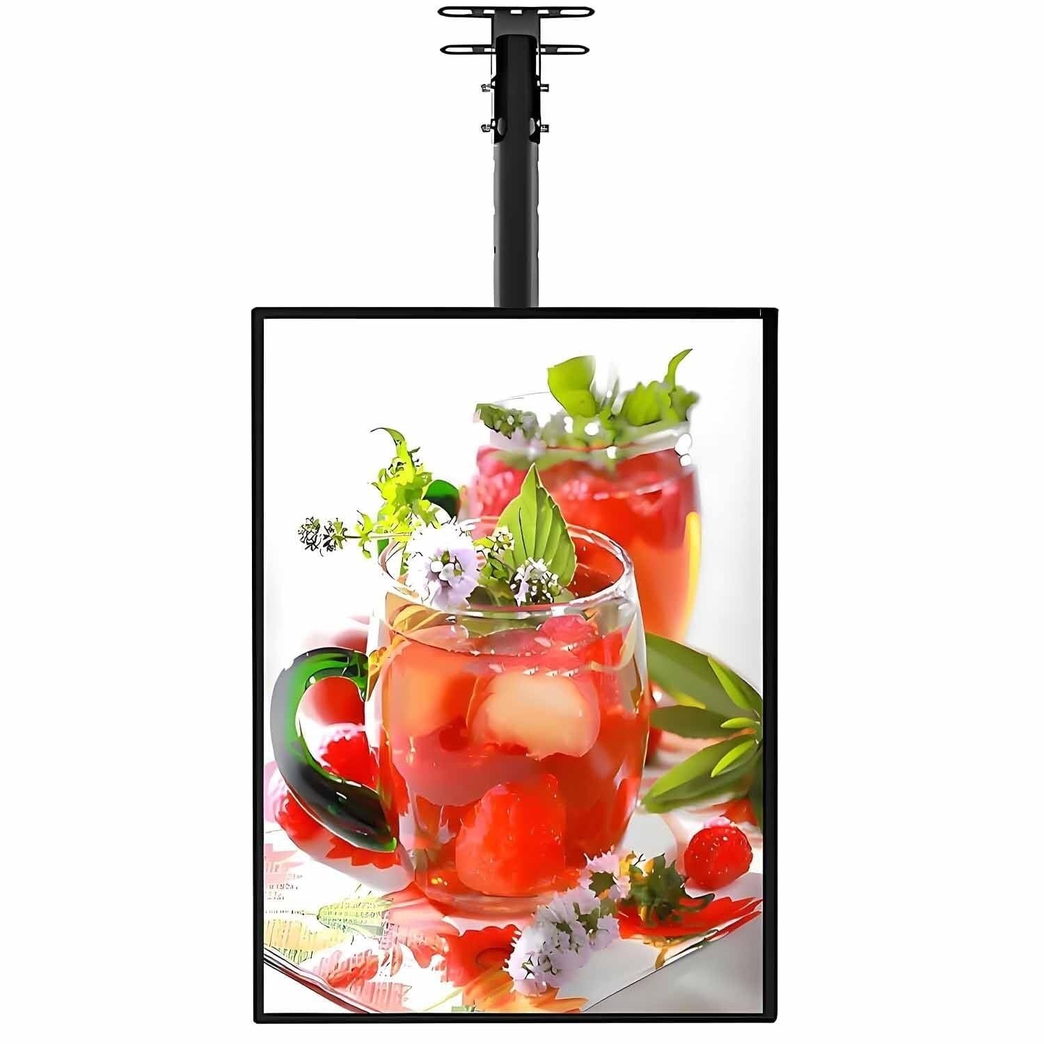 Bacheca per menu a LED rotante regolabile, 50 x 70 cm, display retroilluminato per ristoranti, bar e negozi al dettaglio, segnaletica da parete per un maggiore coinvolgimento dei clienti