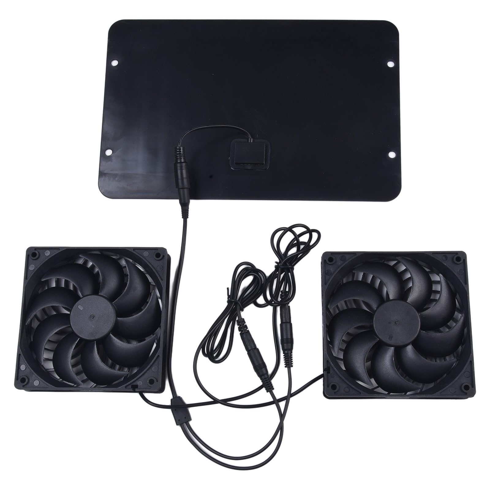 Solar Ventilator 12V 10W für Gewächshaus, Dual-Auslass mit Regenwasserschutz, 3200 U/min für Hühnerstall Wohnmobil