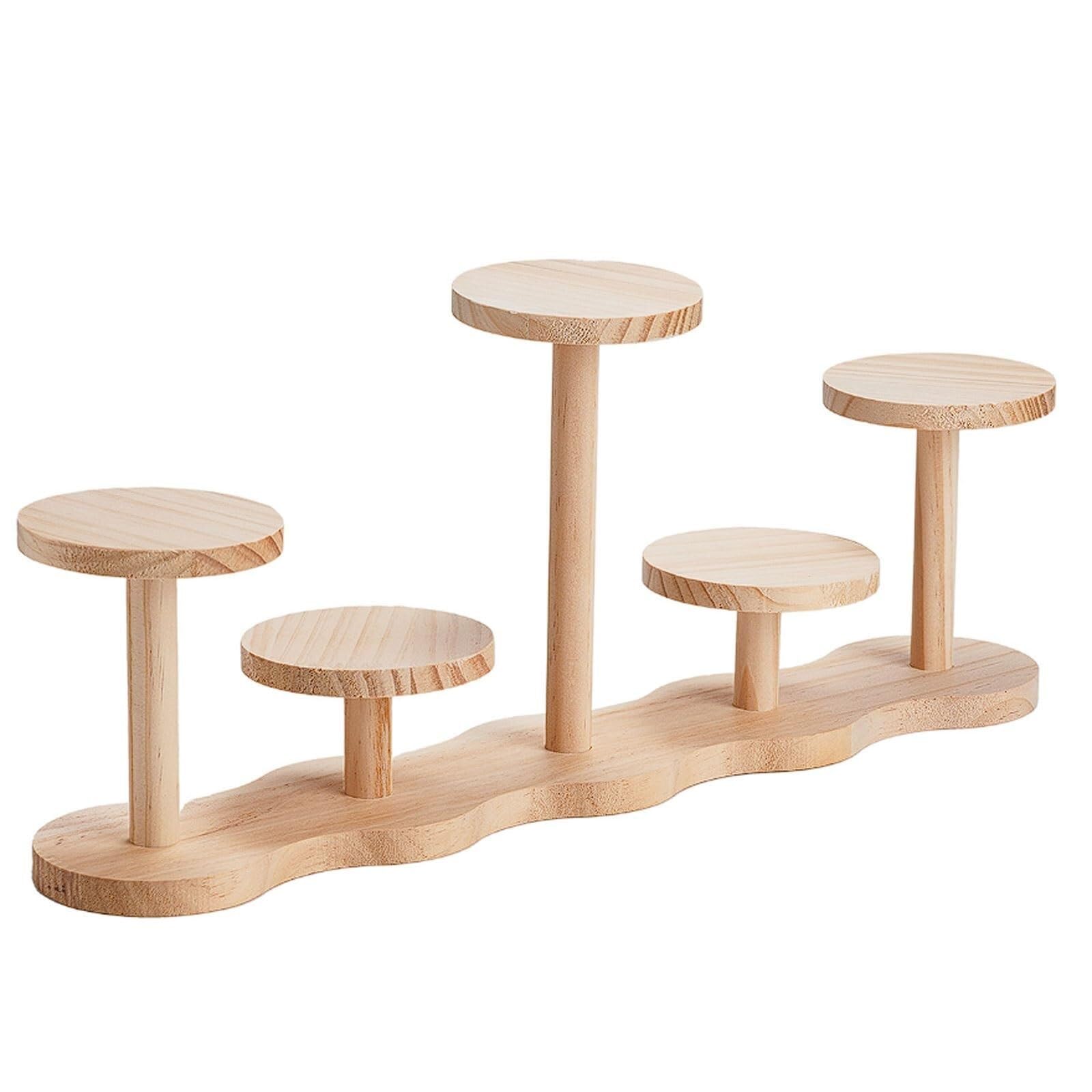 WxuuLTGJR Universal Jewelry Display Stand 5-Tier Jewelry Easel Holder Showcase Solid Wood Perfume Tower Organizer Placement Storage