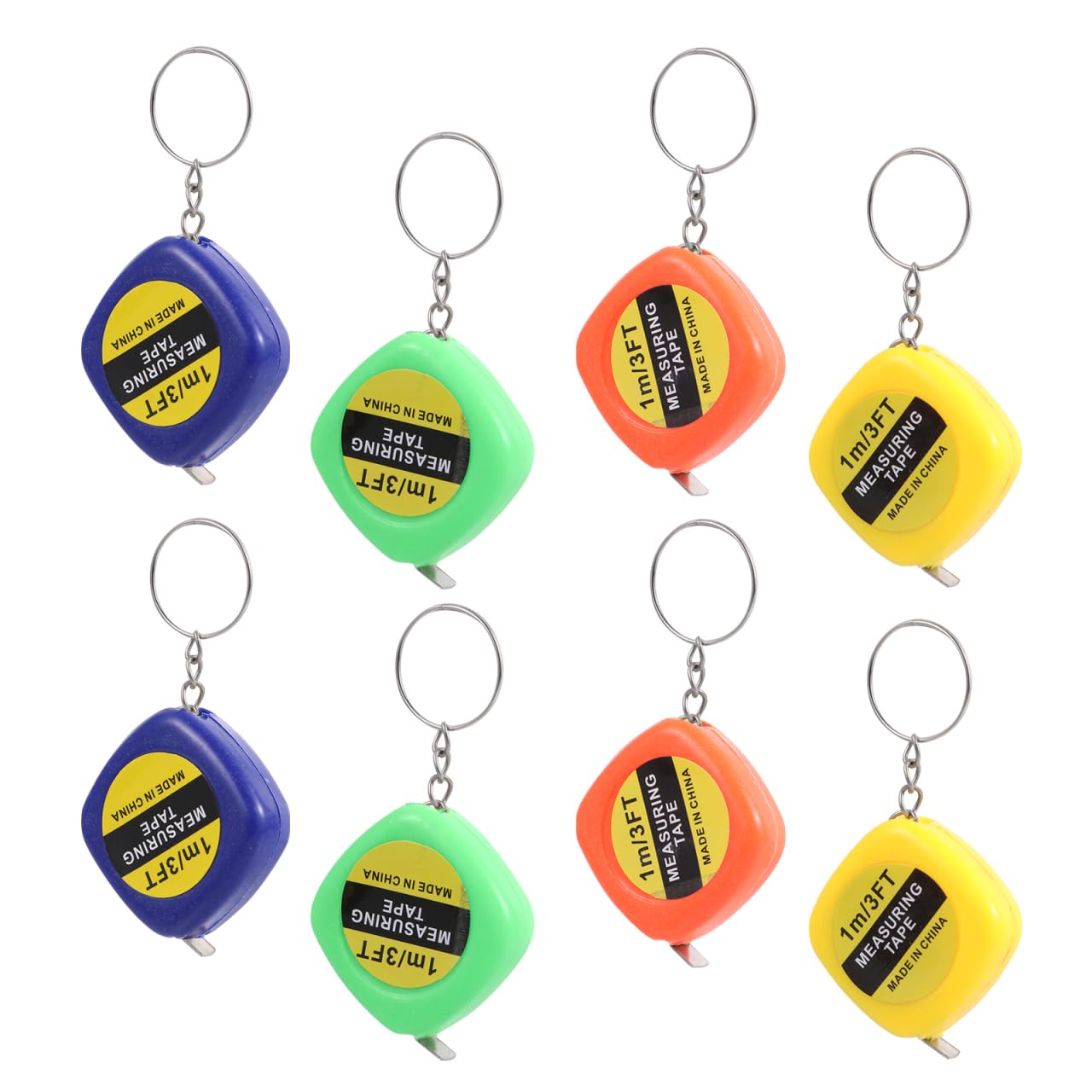 Baluue 40Pcs Clé Couleur Porte-Clés Corps Anneau Tissu Ruban à Mesurer Mesures Pendentif Et Artisanat M/Règle de Fête pour Le Métal à Tricoter Magnétique Outils Quotidiens
