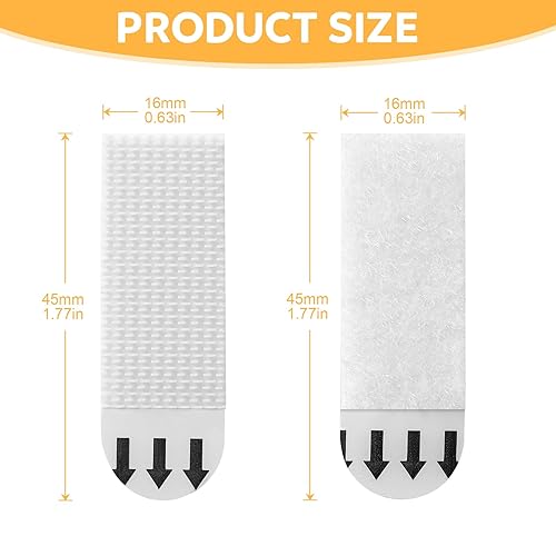 Miniatura 4 de Tiras para colgar cuadros, resistentes, 40 pares (80 tiras), ganchos adhesivos para paredes, colgar fotos sin clavos, sin daños, sin recambio de