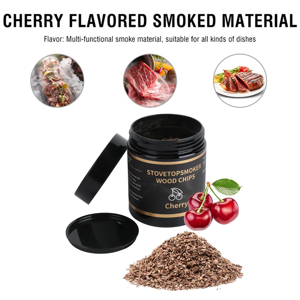 BORUIT Trucioli per affumicatura in Legno, 90 g, 100% Tutto Naturale, Mele/Ciliegia/Noce Hickory, Aroma Speciale (Ciliegia + Quercia + Noce di pecana + Mele)