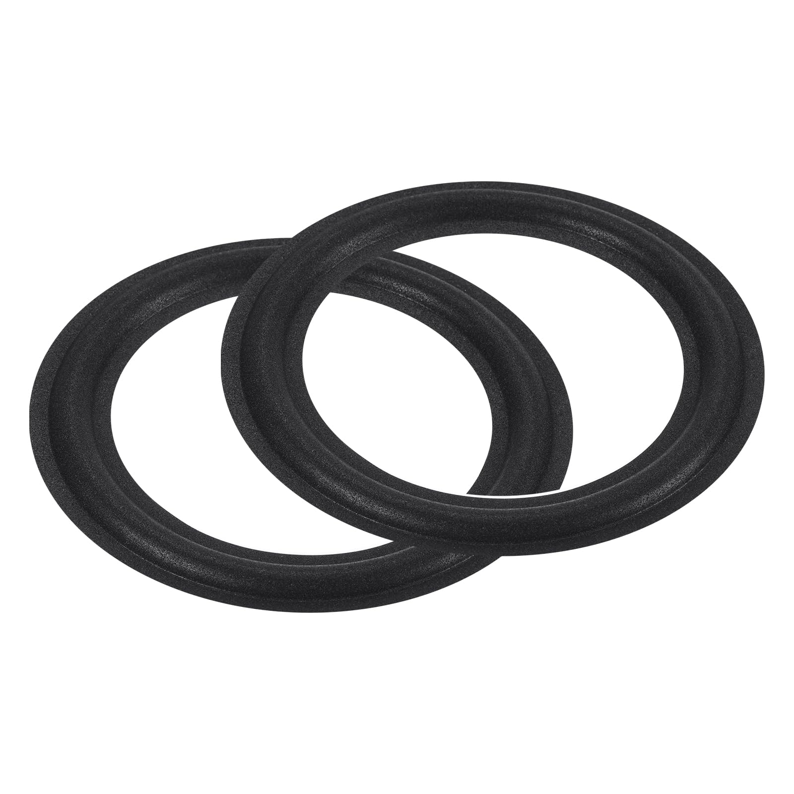 sourcing map Rubber Speaker Foam Edge Surround Rings 5 Inch 87mm x 130mm Perforated Subwoofer Rings Replacement Parts for Speaker Repair or DIY Black 2 Pcs
