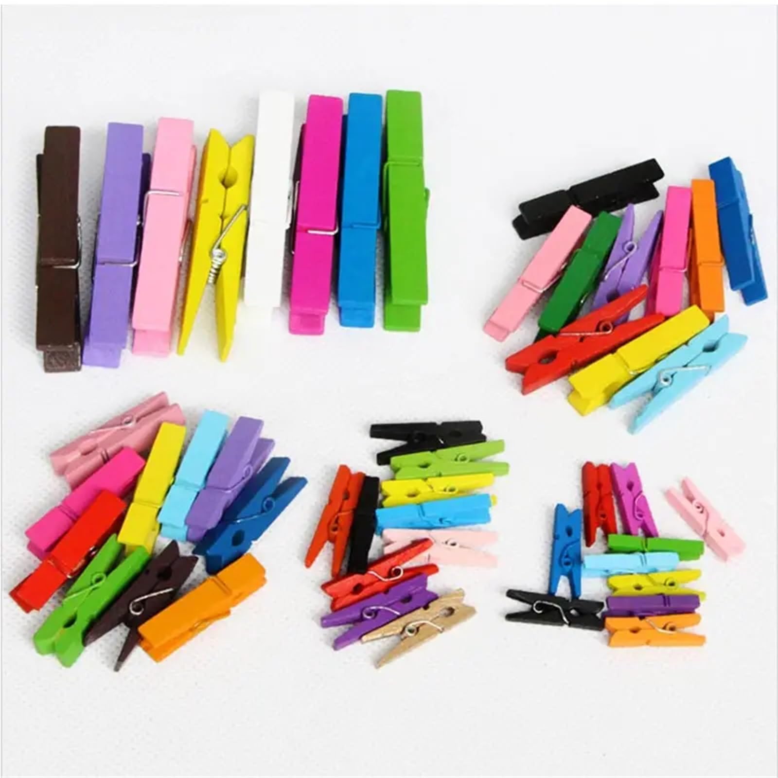 Mollette in legno colorate, 300/500 pezzi, 25/35/45 mm, piccole dimensioni, mini clip in legno per foto (2,5 cm, 500 pezzi)