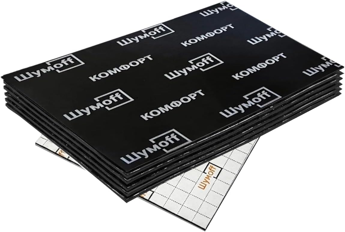 Comfort 6 Car Sound Insulation - 6 Sheets Closed-Cell Structure 6mm (236 mil) Thick Heat & Sound Insulation 12.1 Sqft Coverage - Waterproof Fire-Resistant Automotive Thermal Insulation