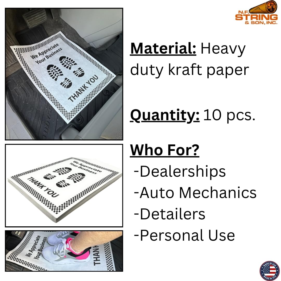 N F String Son Inc White Paper Floor Mats For Cars 20L x 16W Heavy-Duty Disposable Auto Floor — view 5