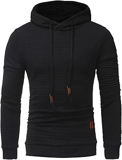 Hooded Pullover Men's Pullover Long Sleeve Sweatshirt Men's Hooded Oversized Hoodie Plain Hooded Sweatshirt Cotton Long Sleeve Sports Hoody with Pocket Hoodie Fitness Hooded Jacket