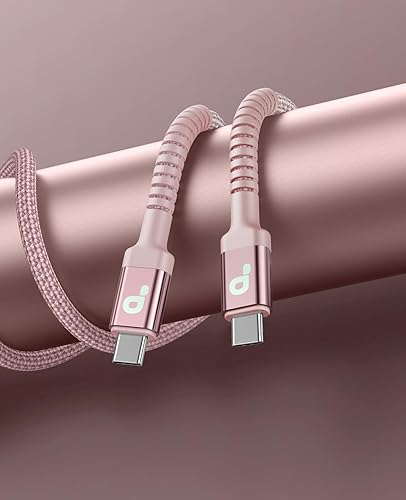 Miniatura 7 de Cable USBC de 10 pies, paquete de 2 cables largos USBC de carga rápida, cable trenzado de nailon USB C a USB C cargador de iPhone compatible con