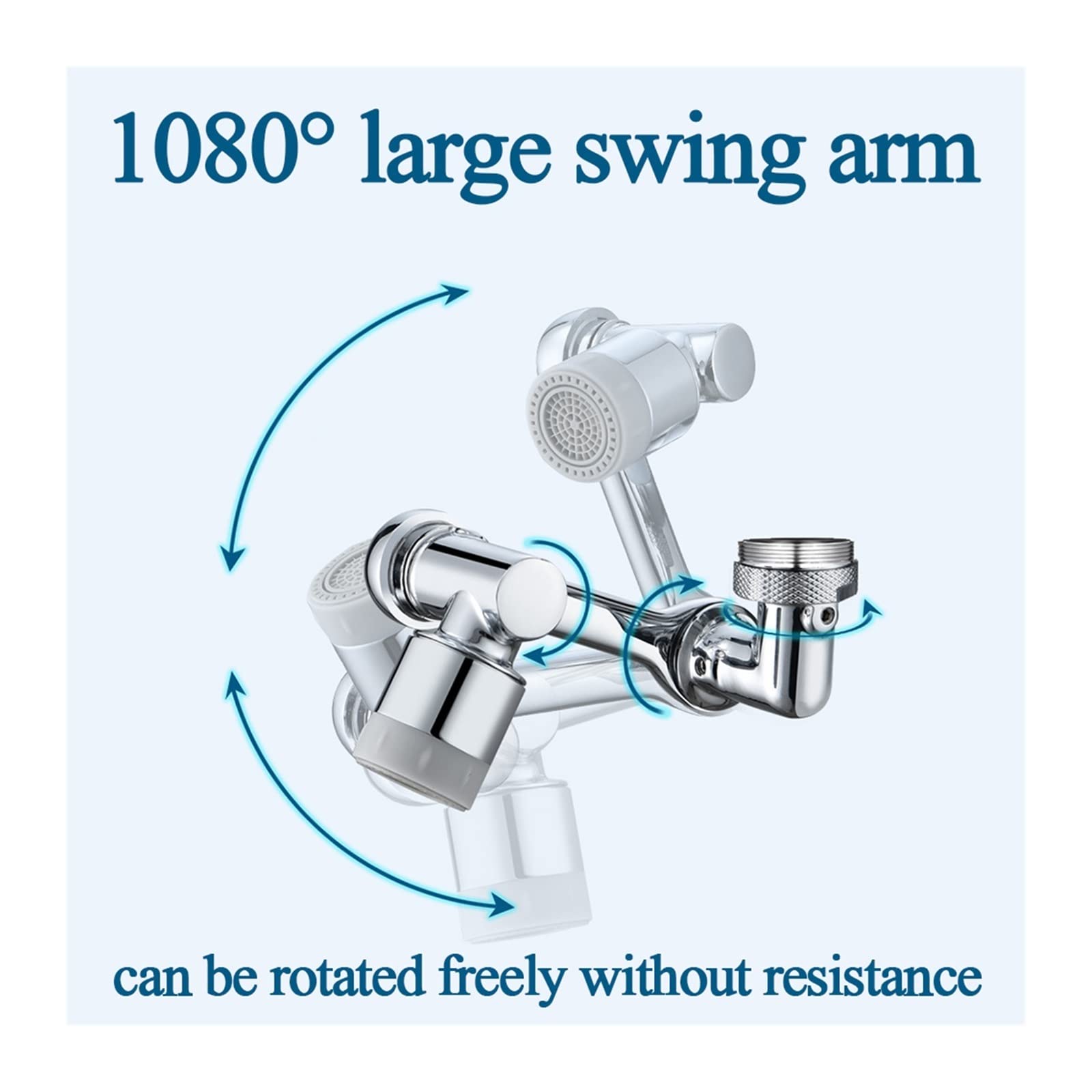 Obrót Obrotowy kran Aerator 1080° Uniwersalne przedłużacze do kranu Aerator Przedłużenie kranu umywalkowego Filtr rozbryzgowy Dysza bąbelkowa Ramię robota Przedłużenie kranu kuchennego