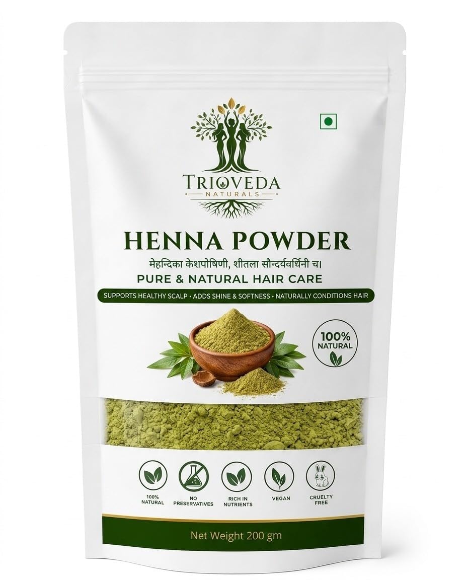 TrioVeda Herbal Henna Powder 200gm | Premium Natural Mehndi Powder | DIY Hair Mask | Hair Conditioning Powder-image-23