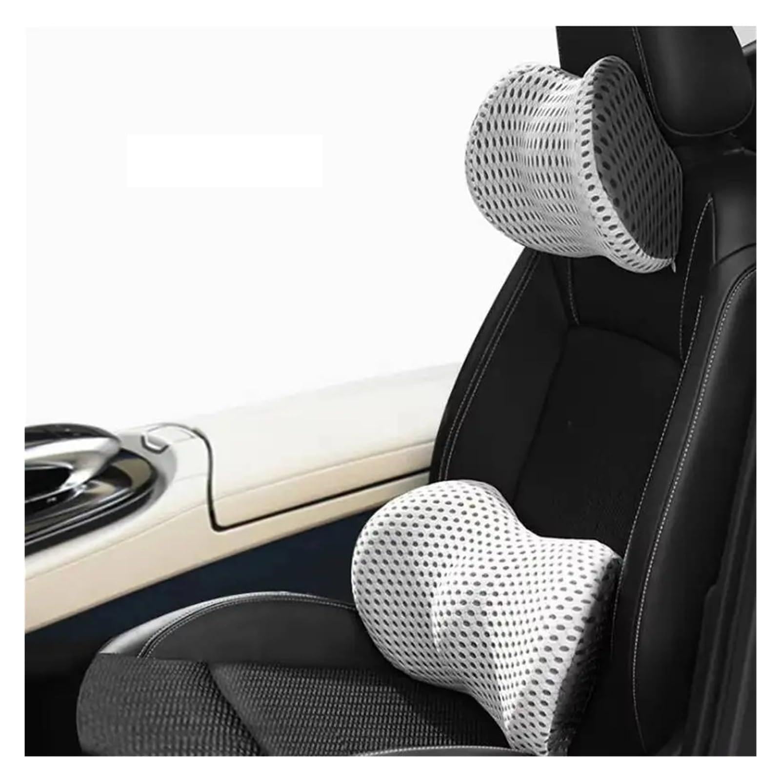Hviyroi car seat cushion Memory Foam Lumbar Pillow for Car Office Sofa Bed(Gray set)