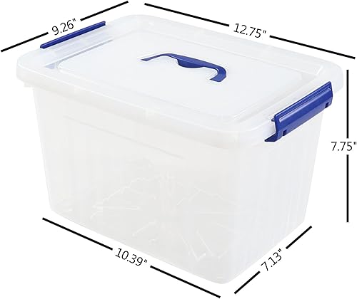 Miniatura 3 de Anbers Contenedor de plástico transparente de 12 cuartos de galón con tapa, caja de pestillo con asa, juego de 1