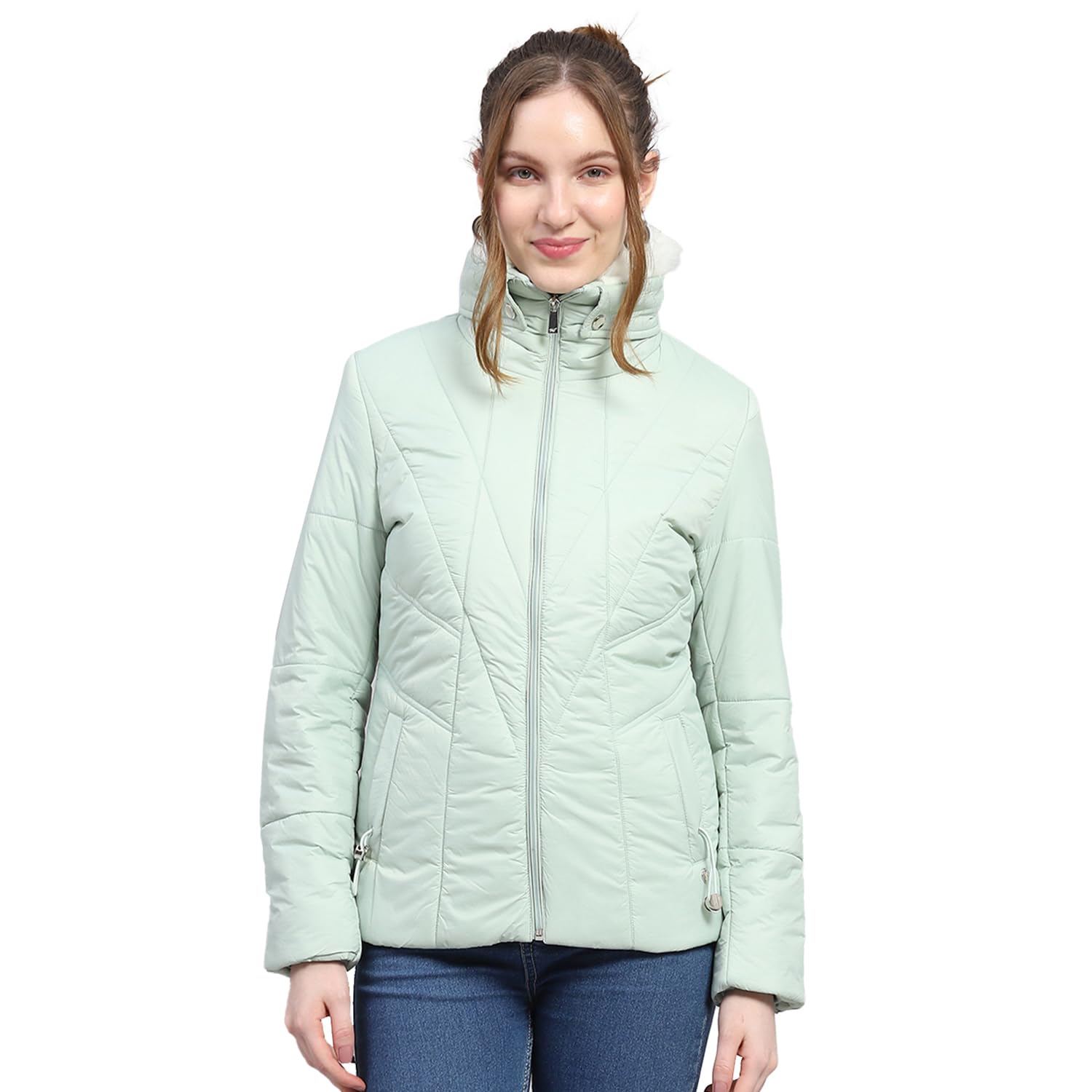 monte carlo Womens Solid Pink Collar Neck Full Sleeve Jacket-picture-34