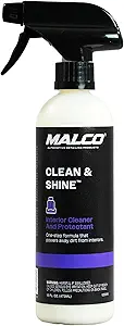 Malco Clean & Shine Interior Car Cleaner and Dressing – Restore Leather, Plastic and Vinyl Surfaces in Your Vehicle/Clean, Condition and Protect in 1 Simple Step / 16 oz. (125916)