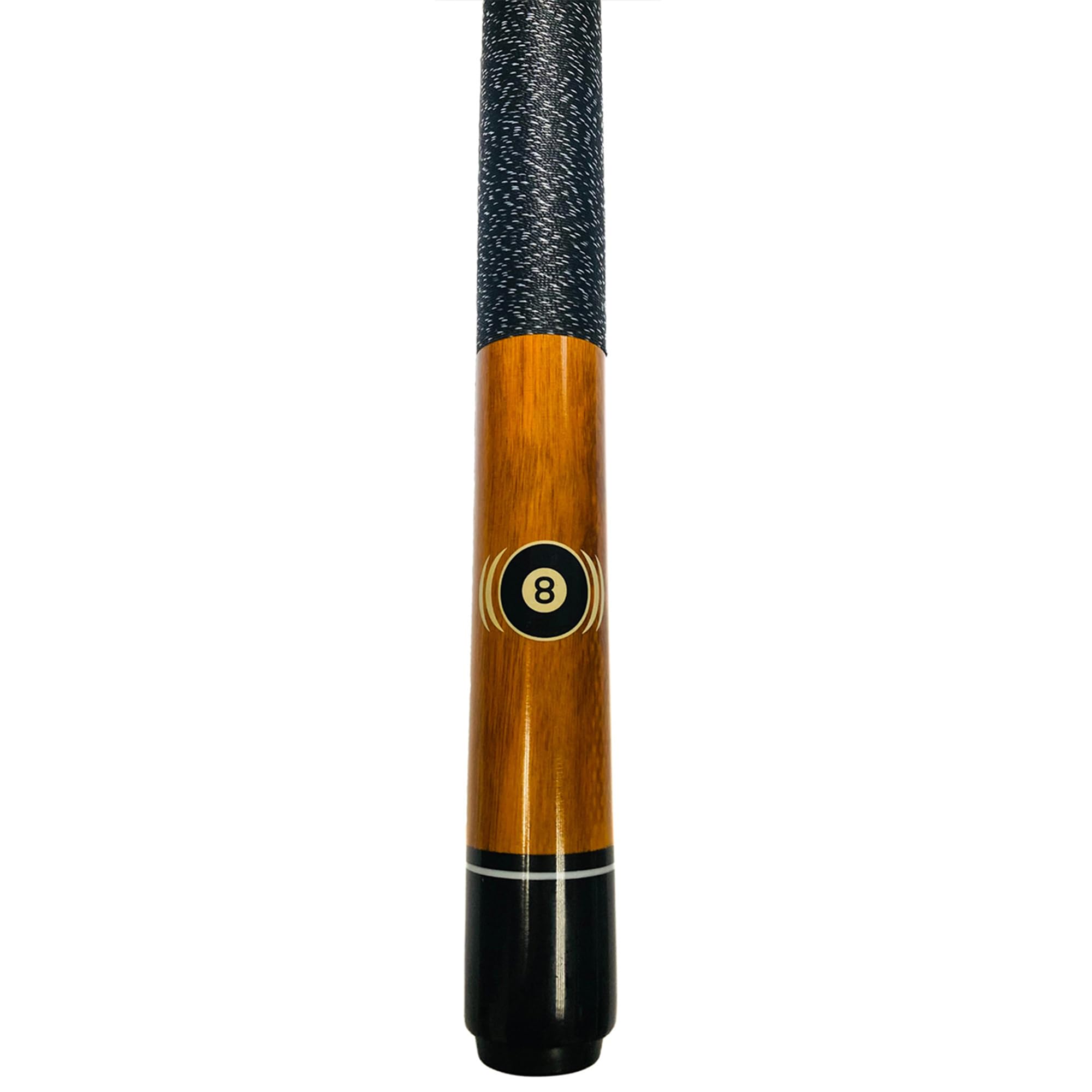 Winsport Billard Queue Eight-Ball 13 mm Profi-Klebleder, honigbraun gebeizt mit schönem 8-Ball Motiv, Ahornholz Pool Cue mit Nylon-Griffband, 147 cm, 2-TLG.