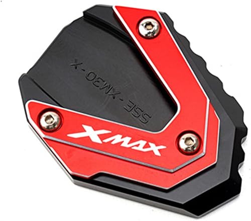 CNC aluminio for Yamaha Xmax 300 X-MAX 125 250 300 400 Xmax Motorcycles Kickstand Side Stand Enlarger Pad Support Kickstan (Color  Red2)