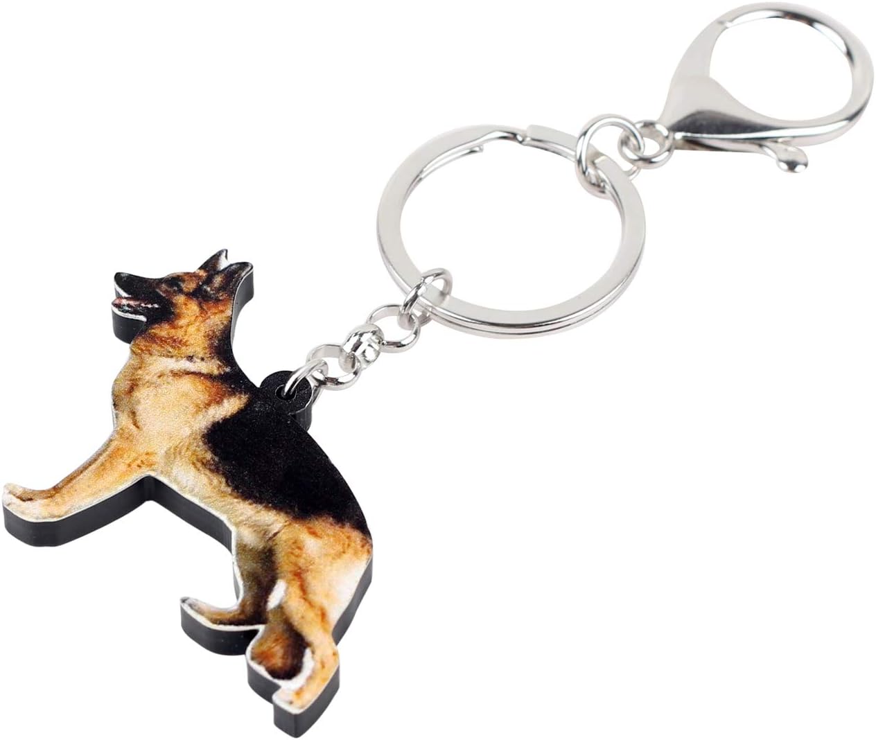 NEWEI Acrylic German Shepherd Dog Keychains Animal Rings Purse Car For Women Girls Ladies Charms Pets Gift - Image 3