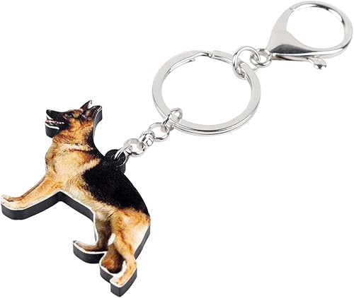 Miniatura 3 de NEWEI Llaveros de perro de pastor alemán acrílico, anillos de animales, monedero para mujeres, niñas, damas, encantos, regalo para mascotas