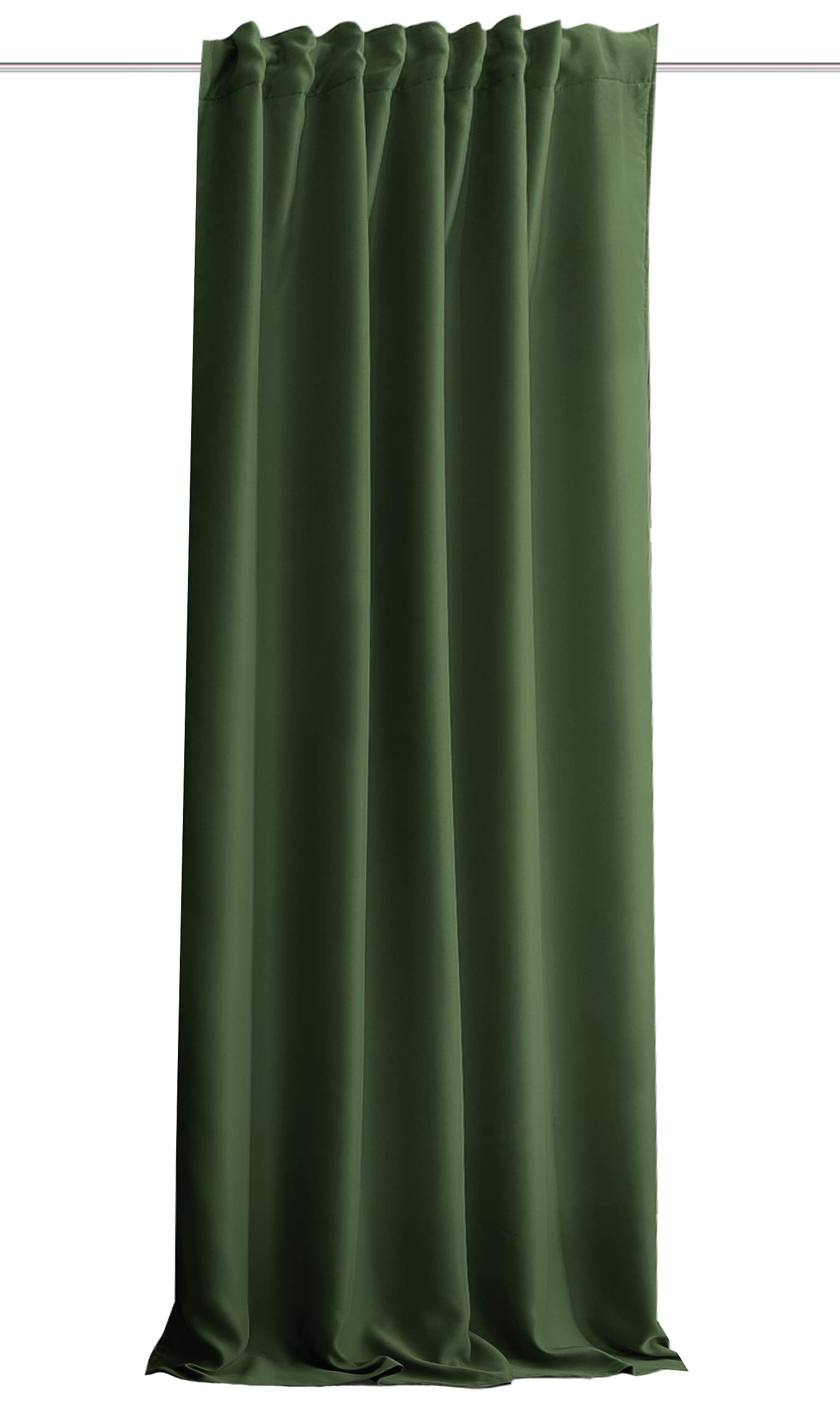 HOMEbasicsAcustico Acoustic Curtain Plain Noise, Heat, Cold and Draught Protection + Darkening Olive 245 x 135 cm