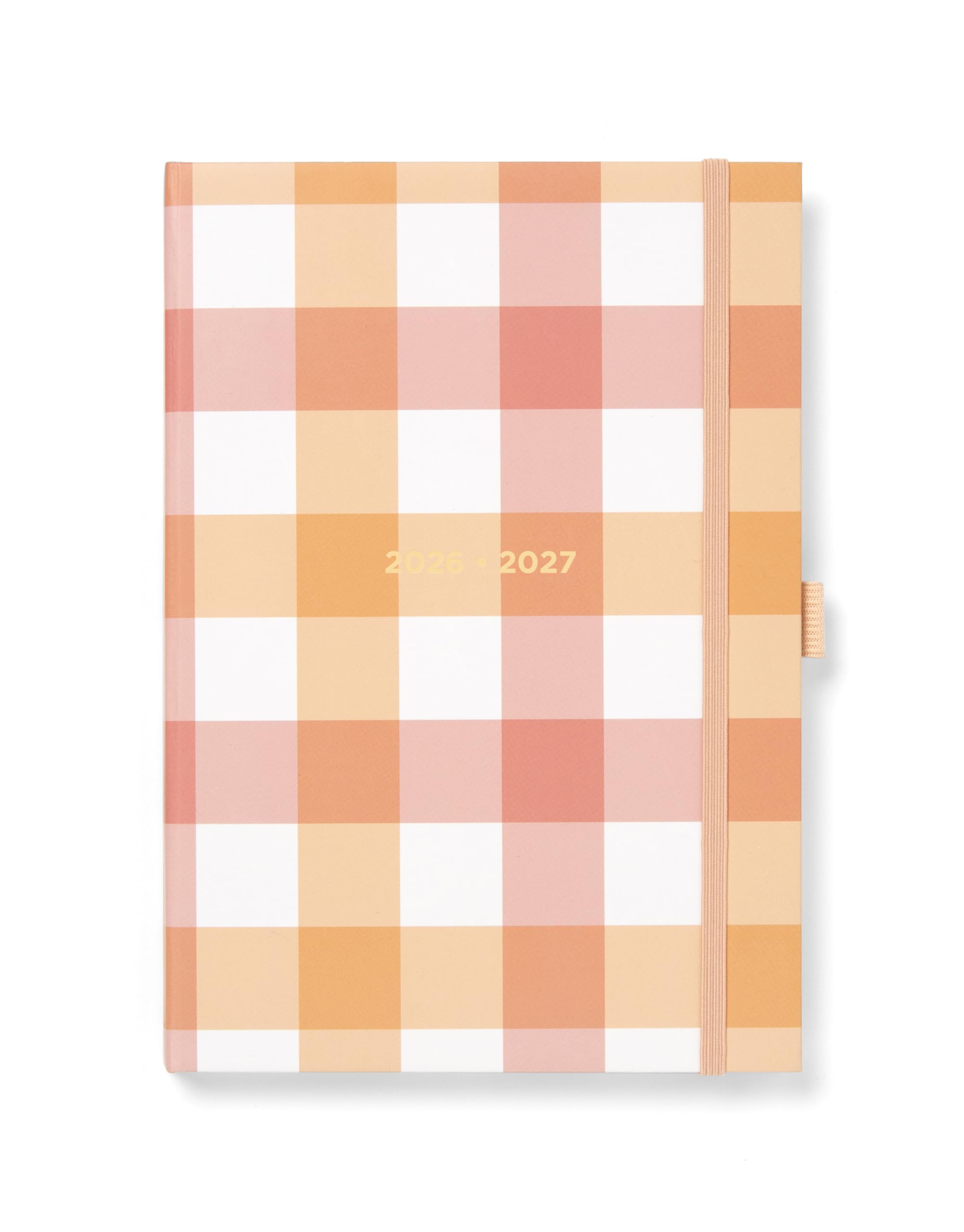Letts of London Gingham A5 Academic 2026/2027 week to view diary - Coral 27-031930