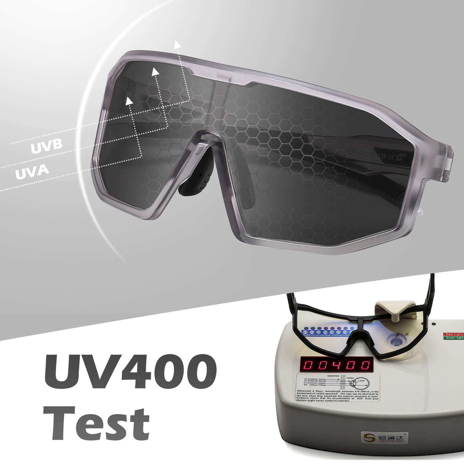 Suertree Photochromic Cycling Glasses Men Women Clear Sports Sunglasses Mountain Bike Riding MTB Bicycle Running Golf