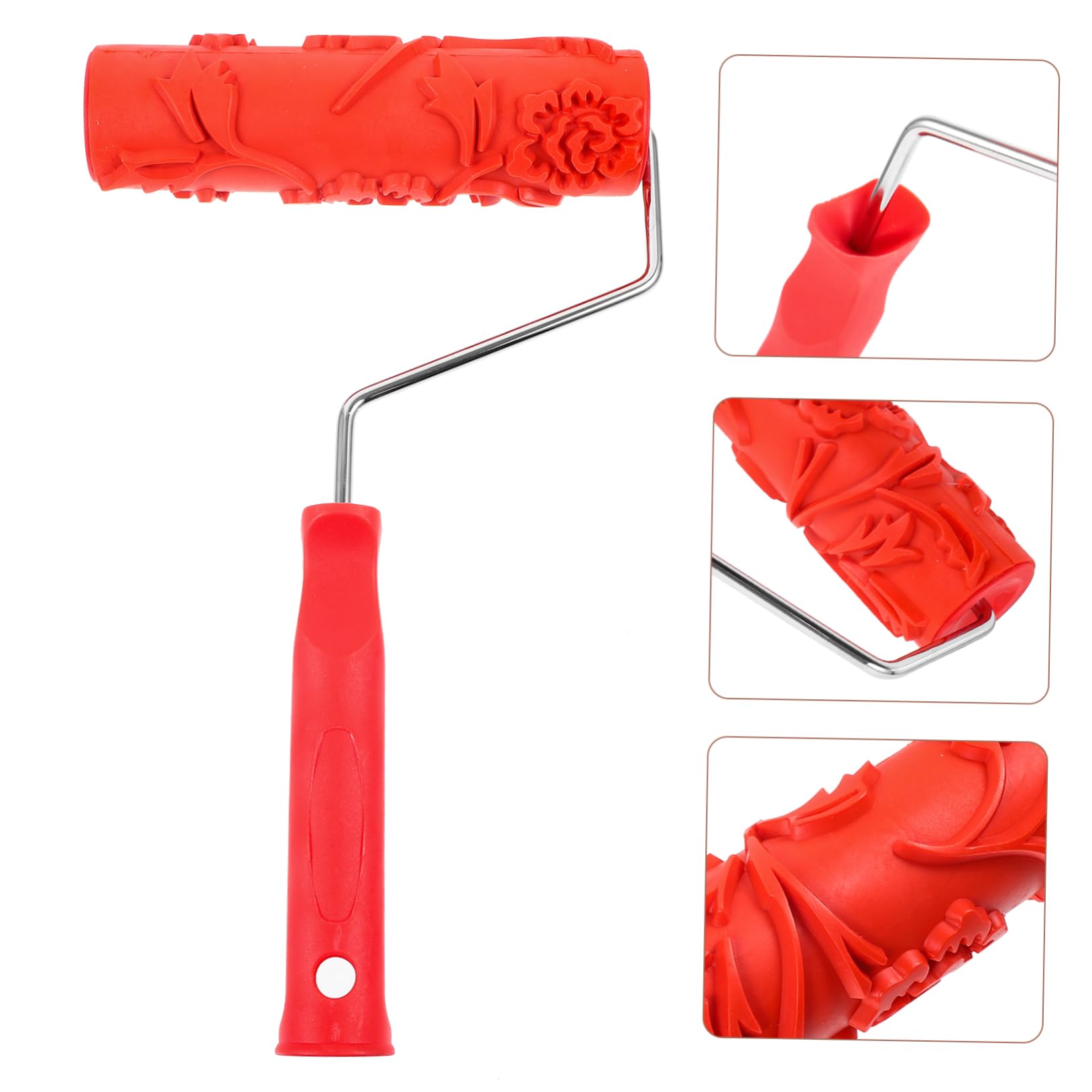 Rodillo de Pintura Patrones de Rosa de 7 Pulgadas, Herramienta de Goma y Plástico para Decoración de Paredes, Fácil de Usar para Proyectos DIY y Profesionales
