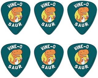 Wine-O Saur Dinosaur Wine Lover Funny Humor Novelty Guitar Picks Medium Gauge - Set of 6