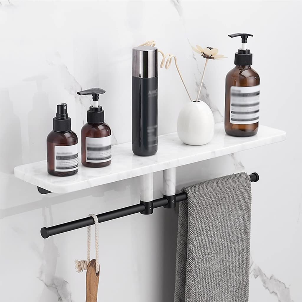 NPQPNAFC Shower Caddy Marble Bathroom Shelf Shampoo Cosmetics Organizer Storage Rack Towel Rack Wall Mounted Kitchen Shelves Holde