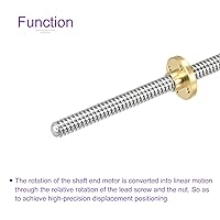 Vista 4 de DMiotech 5.906 in completamente rosca varilla T8x2mm tornillo de plomo con tuerca de latón kit para impresora 3D, máquina CNC