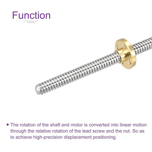 Miniatura 4 de DMiotech 15.748 in completamente rosca varilla T8x2mm tornillo de plomo con tuerca de latón kit para impresora 3D, máquina CNC