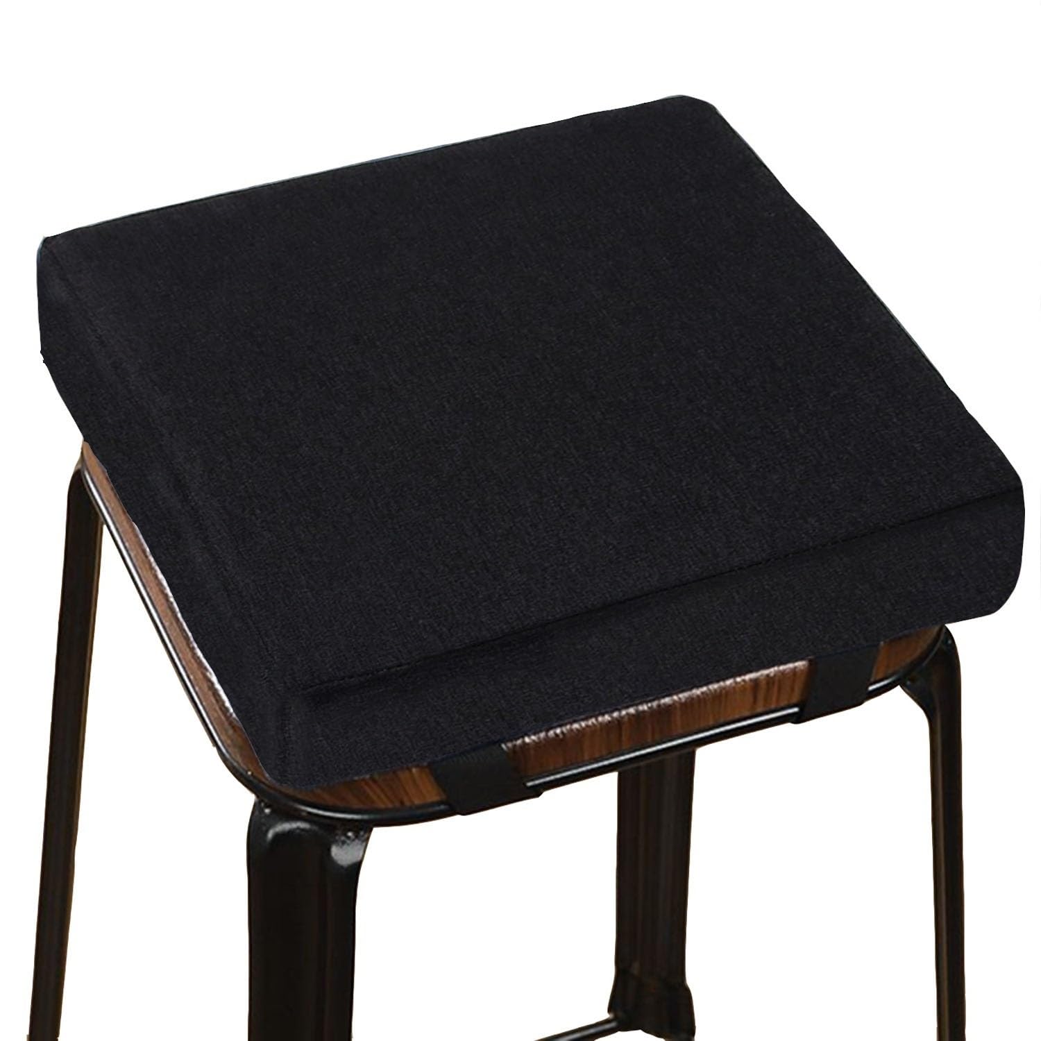 Taburete de bar cuadrado lavable con lazos de sujeción y base antideslizante