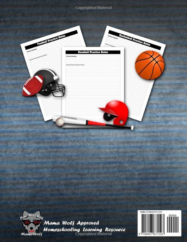 Writing Journal For Teen Boys 12-18: One Year Sports Statistics Book For Teens and Tweens, Writing Prompts For Middle/High School Students, Fun Student Engagement Technique - Image 2