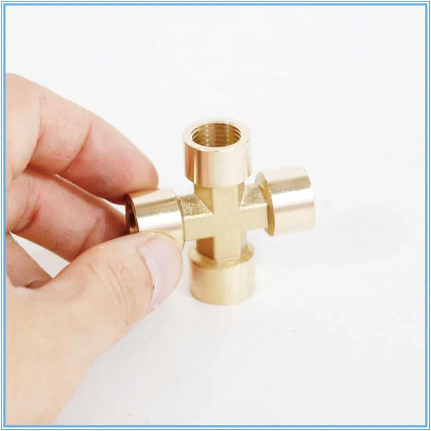 1pcs Brass Pipe Fitting 4 Way Connector Cross 1/4" 3/8" 1/2" male Thread Copper Barbed Coupler Adapter Coupling(1/4")