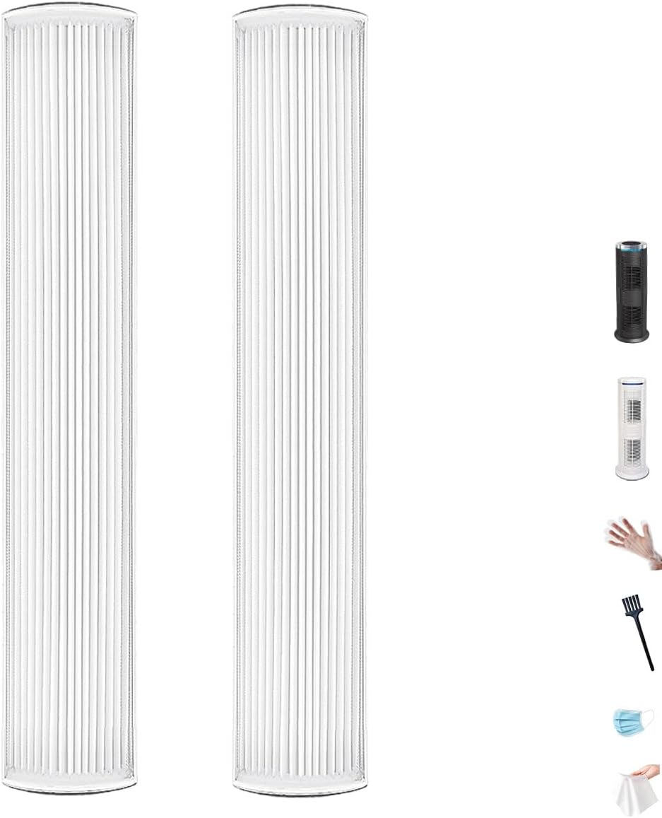 TPP240 TPP230 Replacement Filter for Envion Therapure TPP240 TPP230 TPP240F Air Purifiers,4-Stage Filtration HEPA Filters with Activated Carbon - 23" x 3.5" x 1.1" - 2 Pack with brush