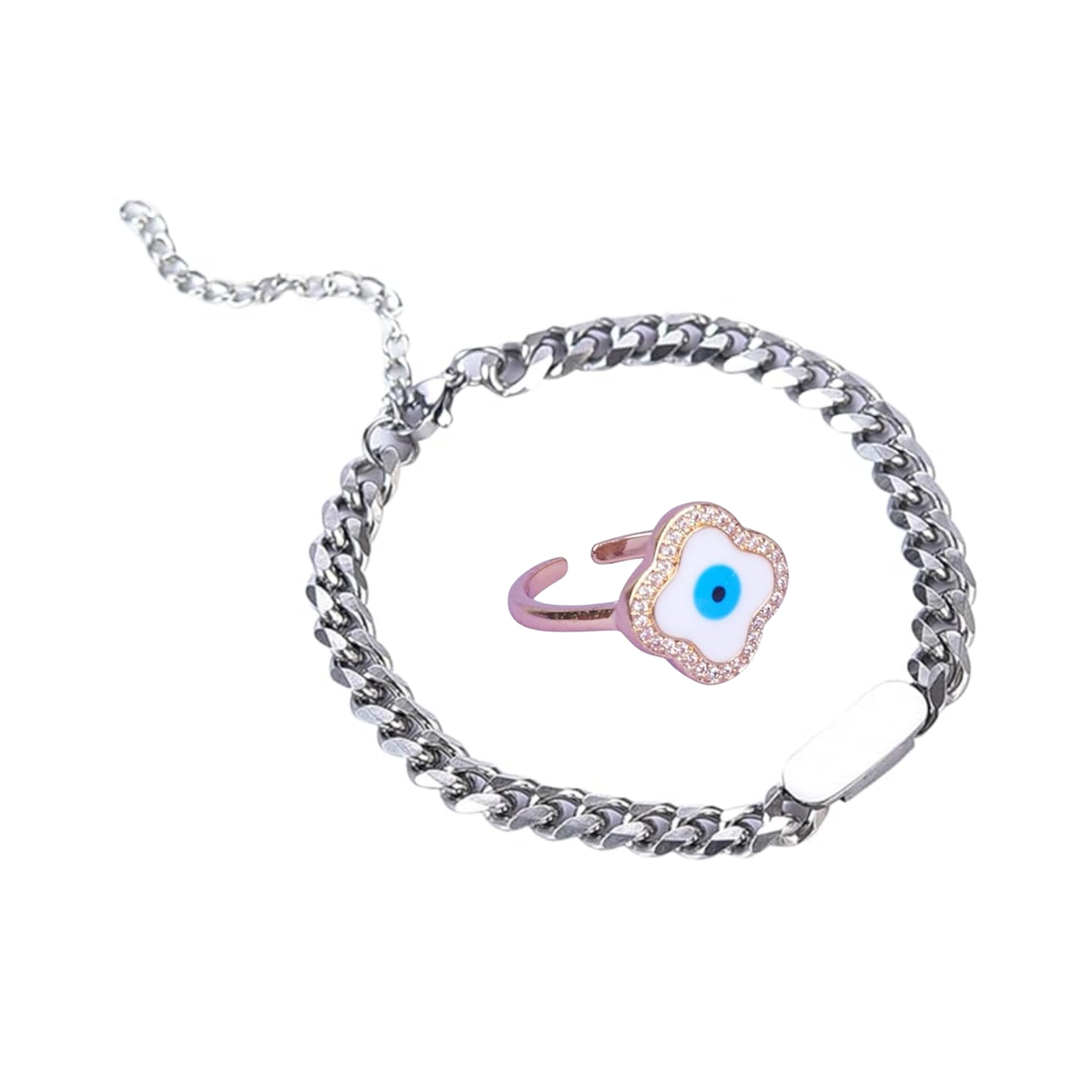 salty alpha Set of Rings & Bracelet for Men - Evil eye & Voyager - Bracelets for Men & Jewellery Sets | Gift for Diwali, Christmas, Marriage, Birthday-picture-19