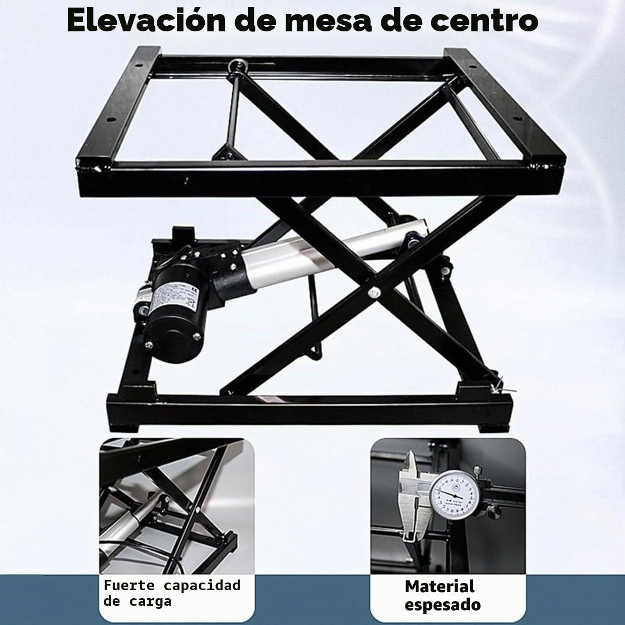 Mesa de elevación de tijera eléctrica - Altura ajustable con doble tijera hidráulica, control remoto inalámbrico para manejo de materiales en almacenes y fábricas