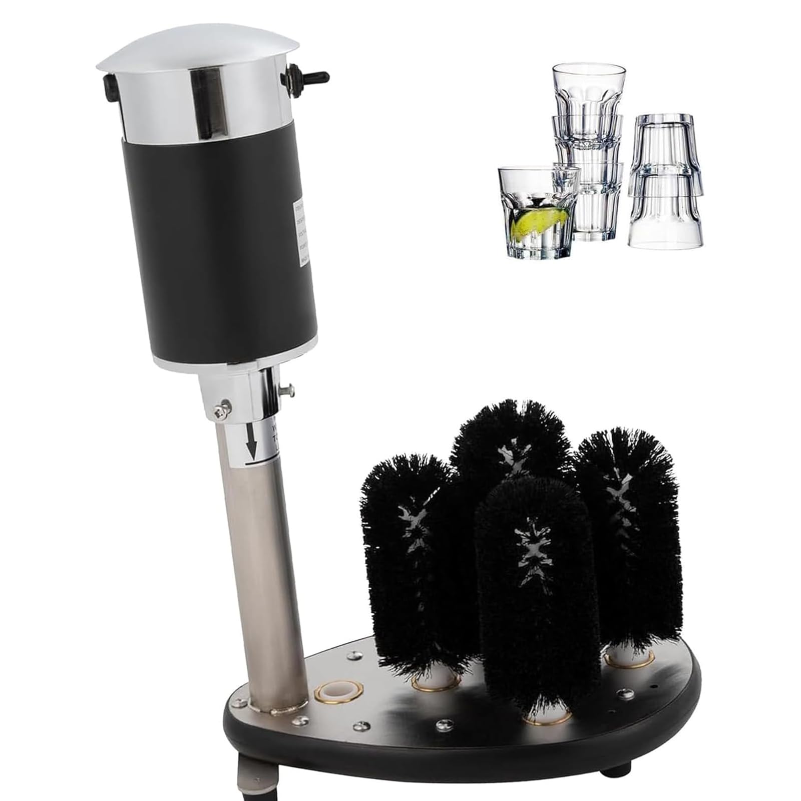 Lavadora automática de vasos de vidrio con 5 cabezales de cepillo, 800 tazas/h, ideal para bodegas, restaurantes, hoteles, pub, cafeterías