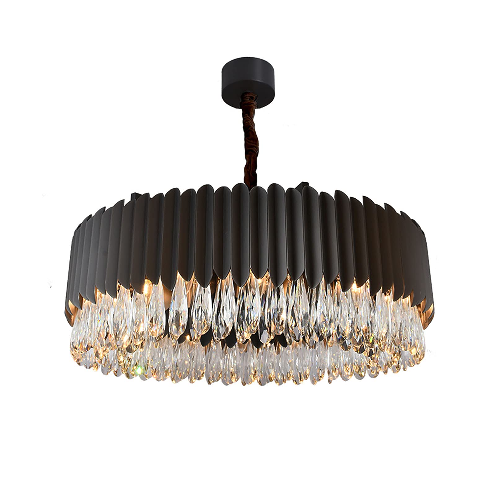 HXYSXHJUO Creative Personality Living Room Lamp,Luxury Crystal Chandelier,E14 Nordic Light Luxury Postmodern Chandelier,For Home Bedroom Villa Dining Lamp-Black. 80 * 30cm