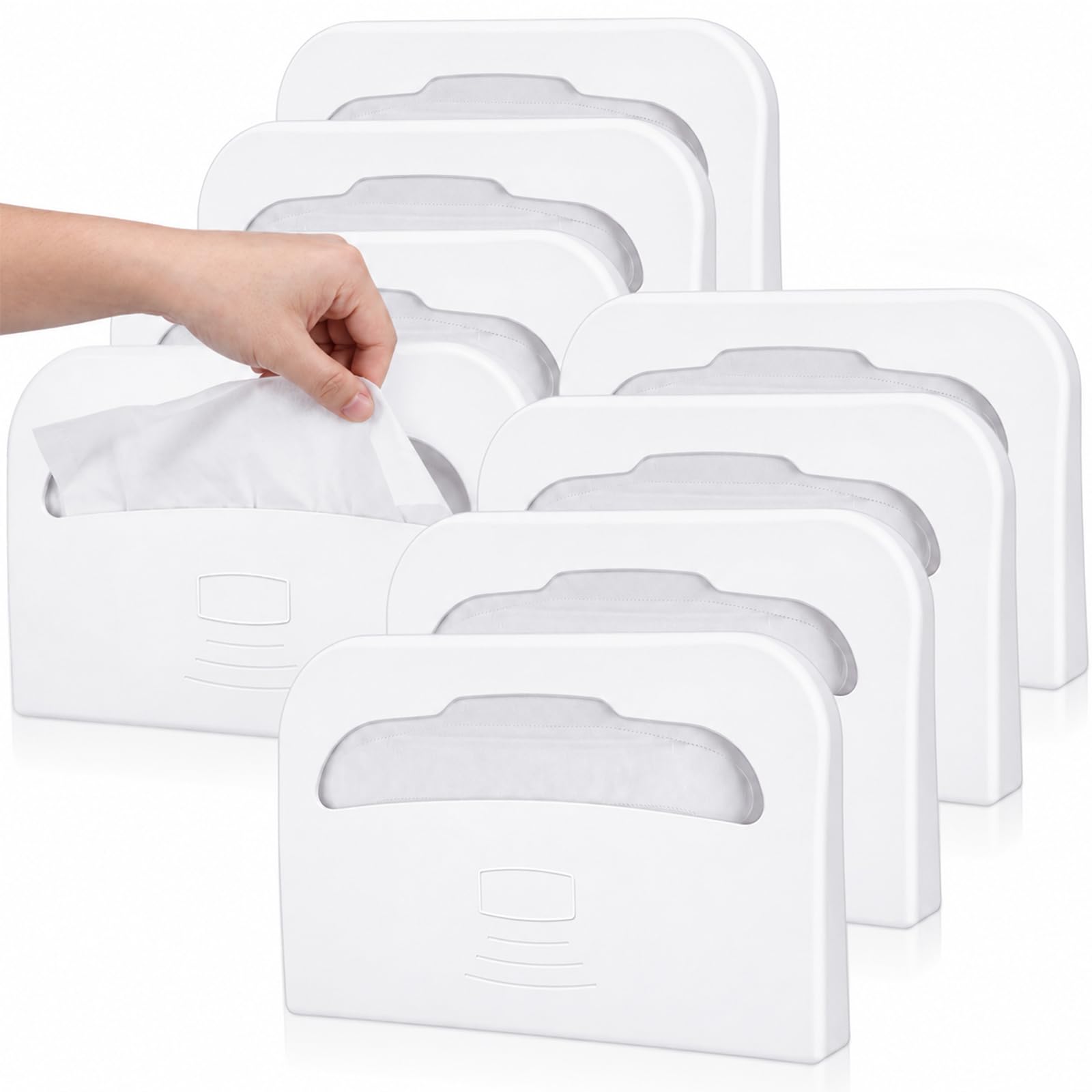 Geetery 8 Pack Commercial Toilet Seat Cover Dispenser Wall Mount, Half-fold